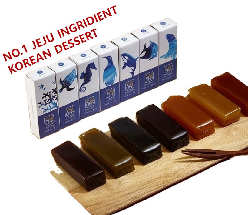 Корейский пудинг, десерт, сладкое желе с красными жабами, yanggang mizu, yokan sofr adzuki bean jelly из № 1 jeju, экстракт морских водорослей HACCP
