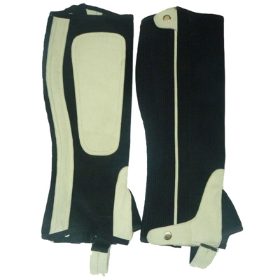 HIGH QUALITY HALF CHAPS HORSE RIDING EQUESTRIAN BLACK AMARA
