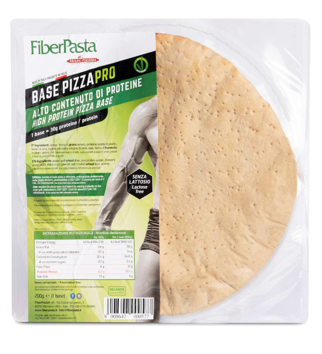 ITALIAN HIGH PROTEIN PIZZA BASE WITH PEA PROTEIN - HIGH FIBER AND LOW GLYCEMIC INDEX - PREMIUM QUALITY