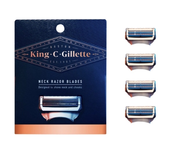 GILLETTE King C. Gillette Neck Razor Blades (4 Count)