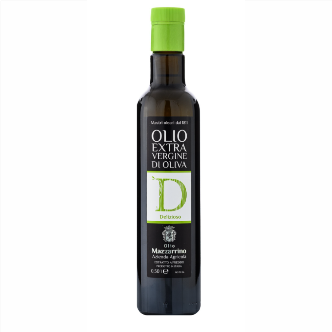 Горячая Распродажа! Итальянская стеклянная бутылка EVOO Extra Virgin Oil «Delizioso» Mazzarrino 0,5 л, готовая к отправке