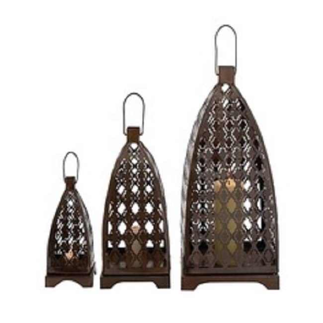 79 Metal Diamond Lantern Set Of 3