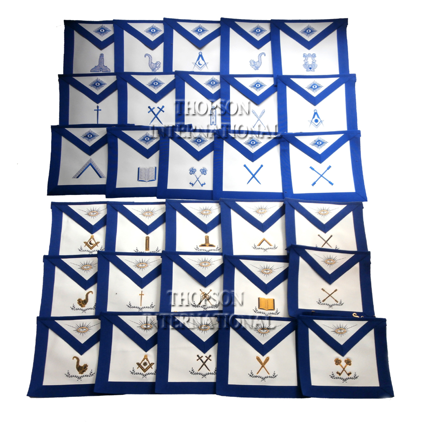 Masonic Regalia Blue Lodge Officer Aprons | Blue Lodge Officer Aprons