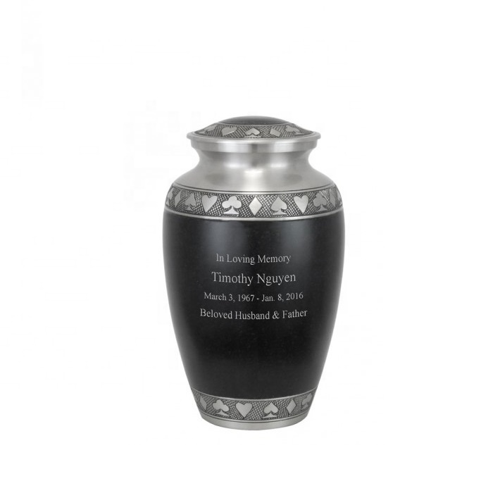 Suits of the Cards Black Pewter Urn New