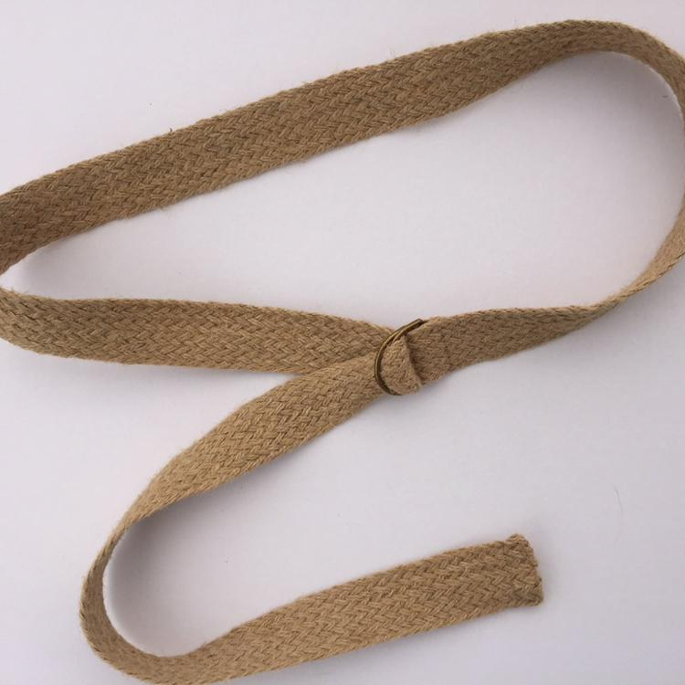 Jute rope belt with buckle, Natural Rough belt
