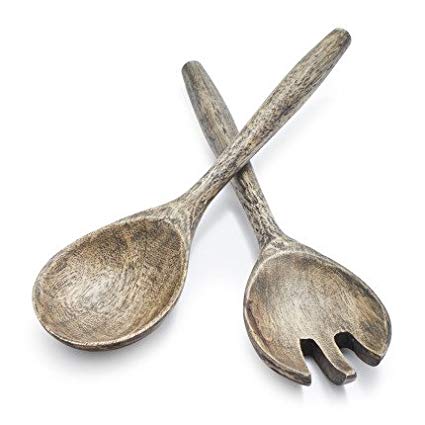 Plain Mango Wood Salad Servers 30cm