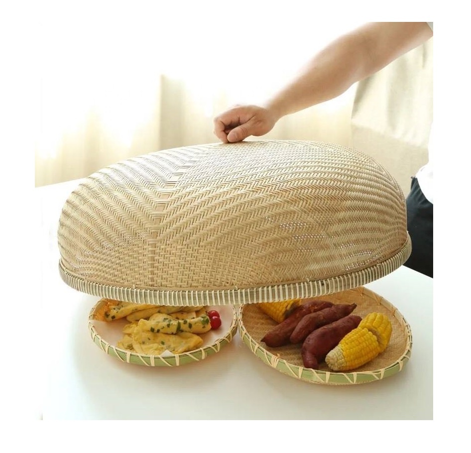 Вьетнамская бамбуковая корзина для еды/Плетеная крышка для еды (песчаный 84587176063 whatsapp)