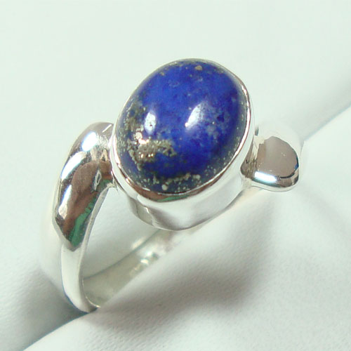 925 Sterling Silver Blue lapis single stone ring