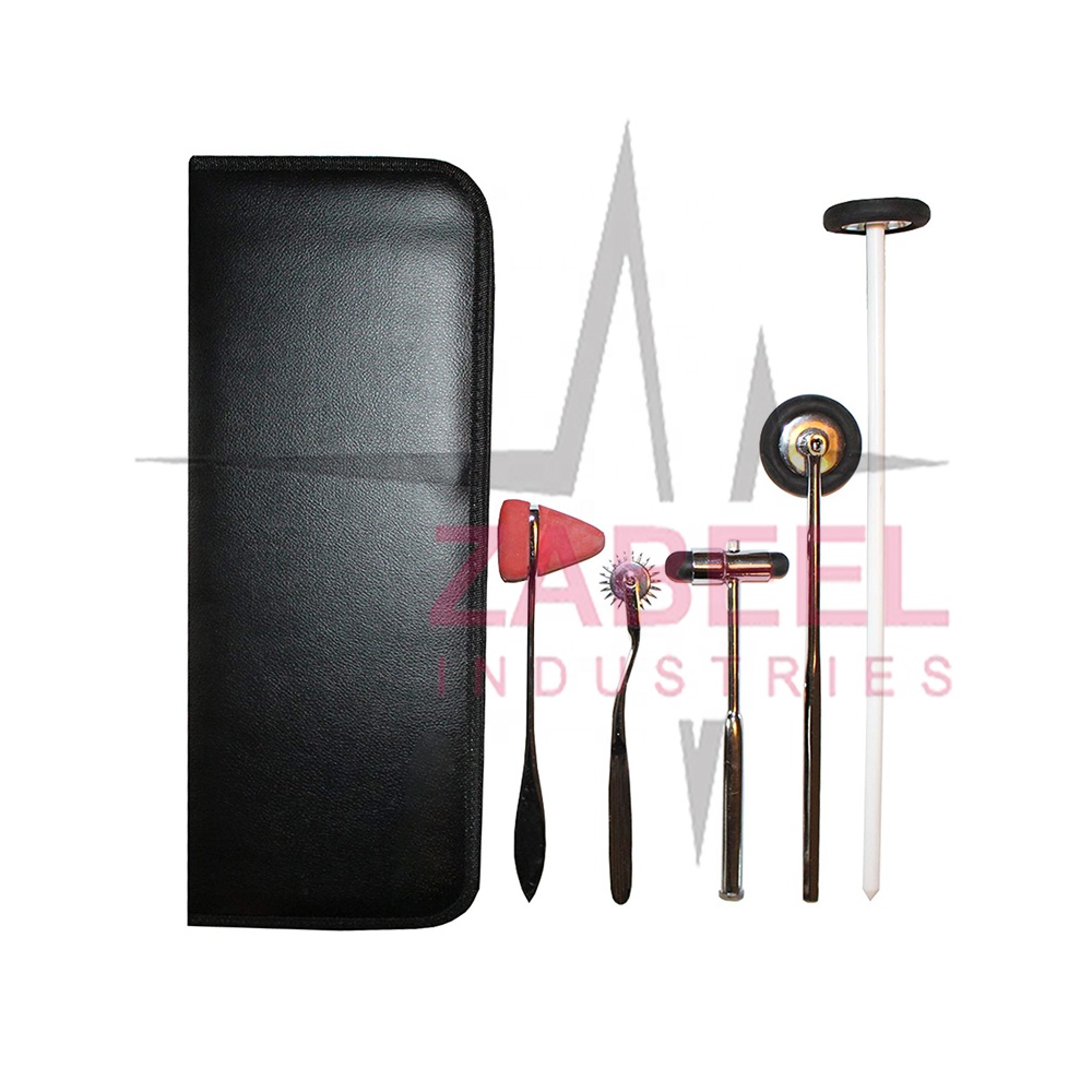 Neurological Reflex Hammer 5 Piece Set with Leather Case Neuro Reflex Ha, Diagnostic , Surgical Instruments By Zabeel Industries