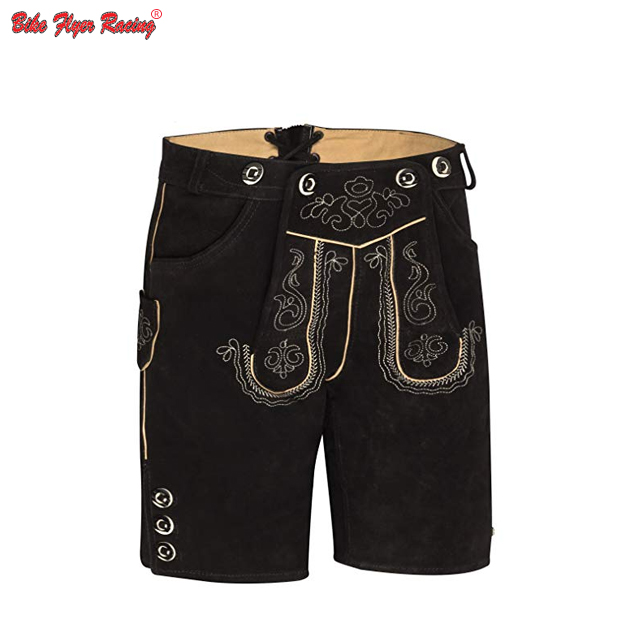 2019 Men traditional leather trousers Lederhosen short embroidery classic pant