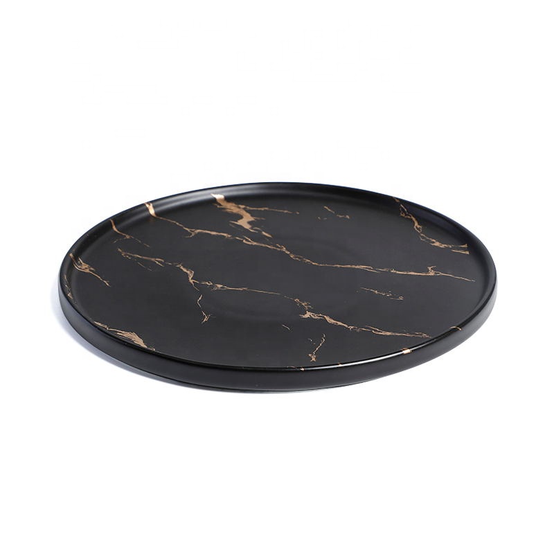 Factory Wholesale Marble Cheap Ceramic Plate, Custom Logo Ceramic Plates Dishes