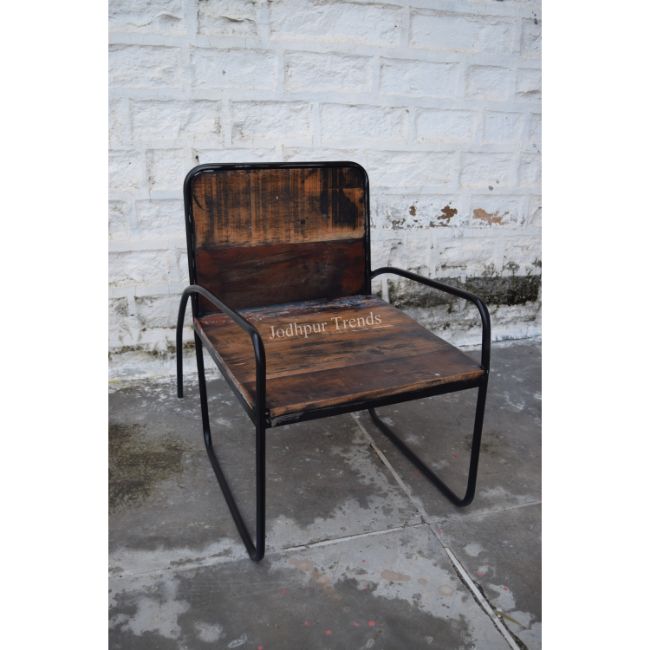 Винтажное железо Reclaimed Wood Rest стул кафе Lounge деревянный стул