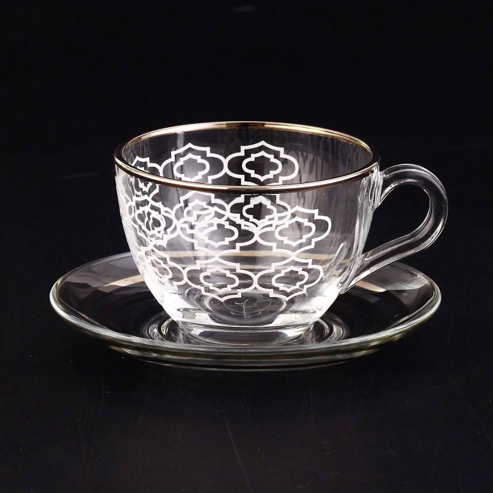 97948 Coffee Set (6 Cups + 6 Saucers), Decor: Inci, Color: Platinum