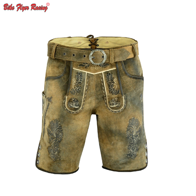 PURE LEATHER MEN TRACHTEN OKTOBERFEST MEN SHORT LEDERHOSEN