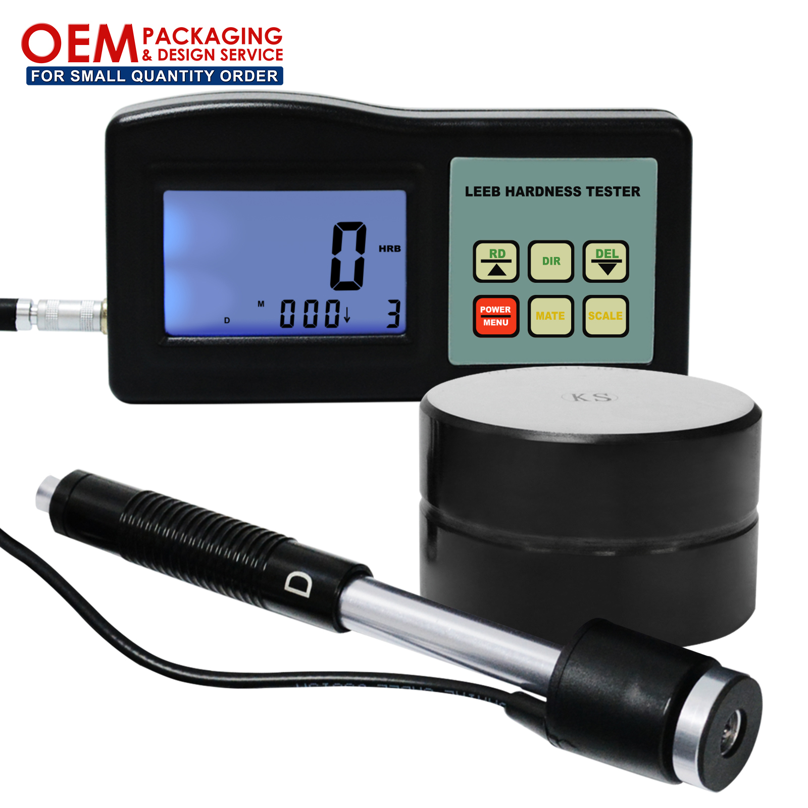 Durometer D Тип Leeb твердомер тест комплект 200-900 HLD датчик (HRB HRC HV HB HS HL) 9 материалов (OEM упаковка доступны)
