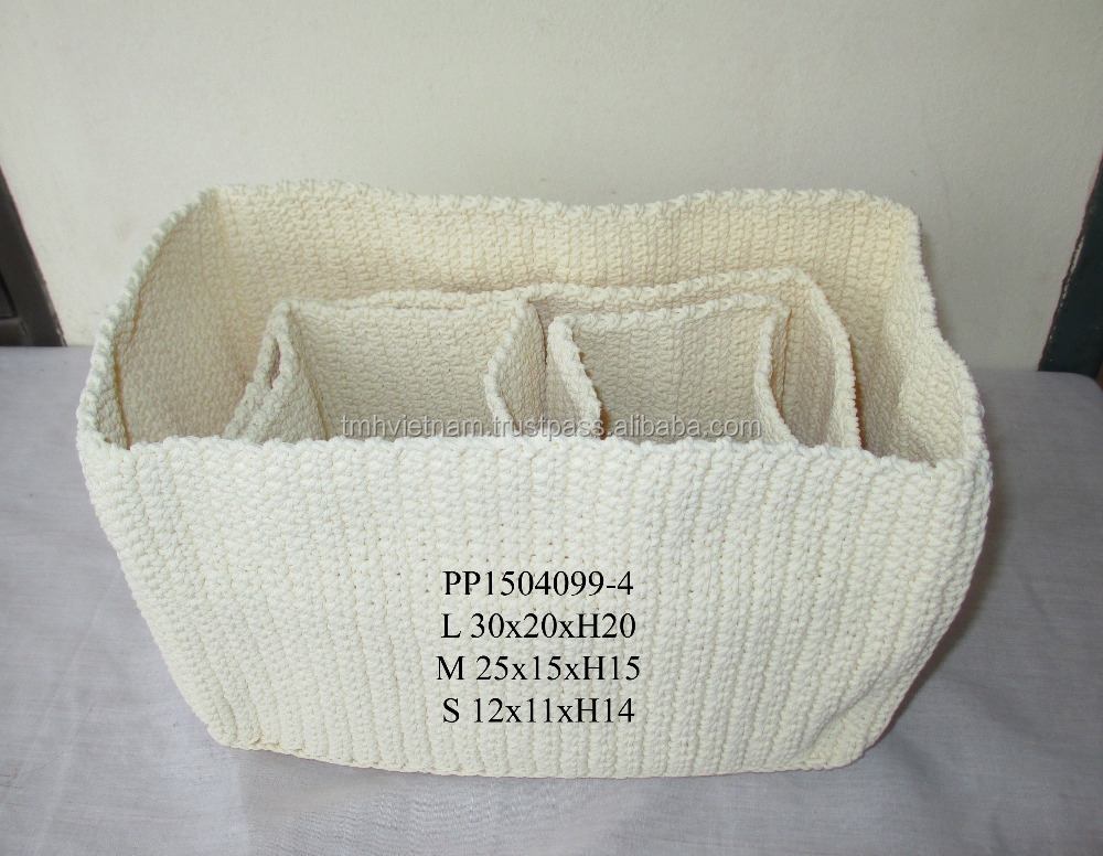 Set of 4pcs PP Crochet basket