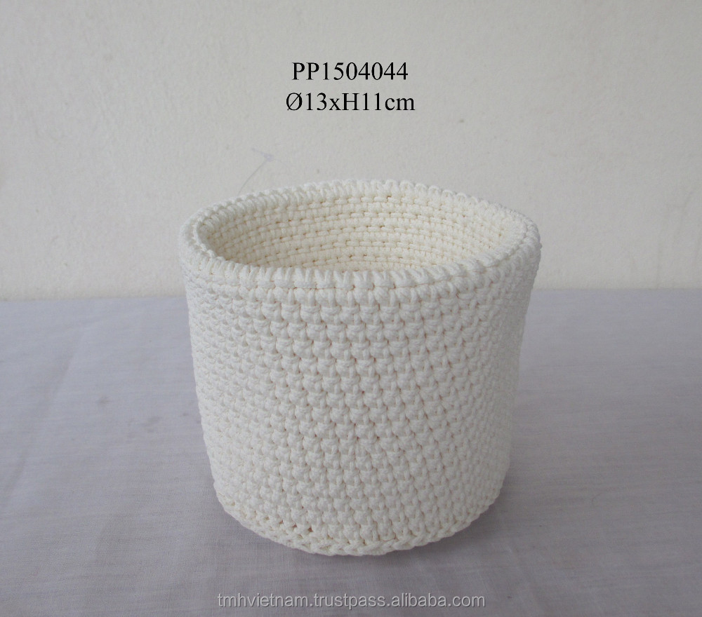 PP crochet basket cosmetics holder