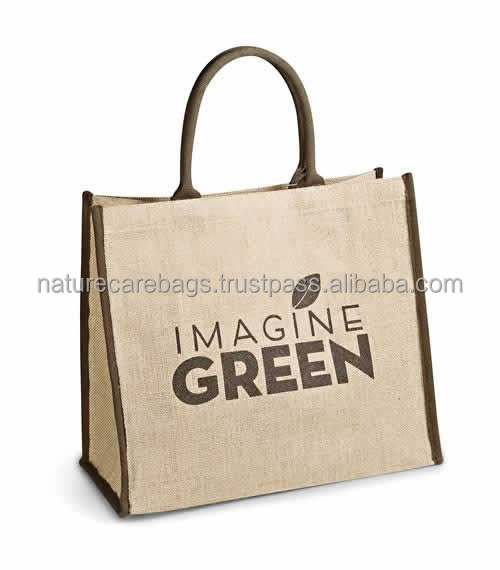 High Quality Eco-Friendly Jute Promotional Bag with Webbed Handle Custom Logo Friendly Use-for Shopping