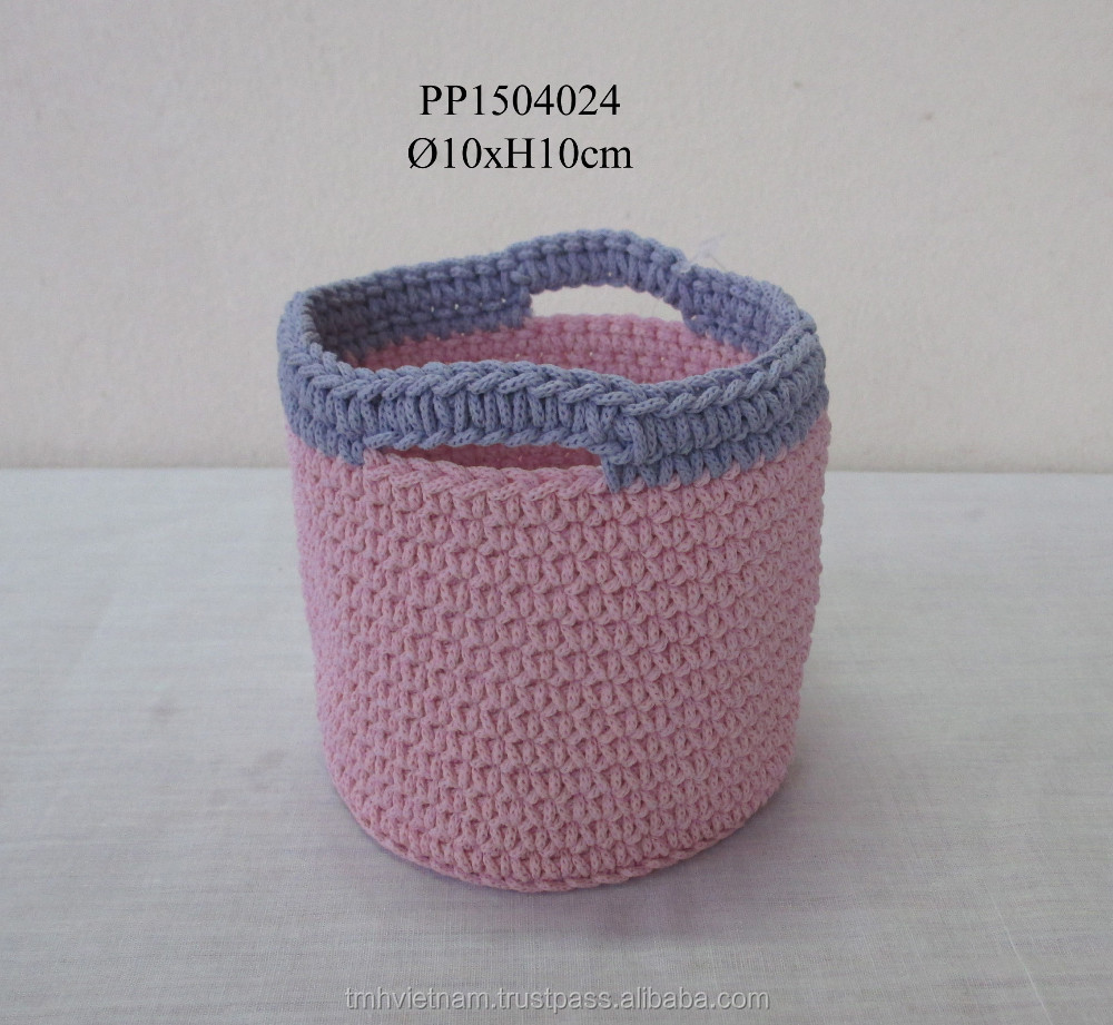 Polypropylene crochet handles baskets