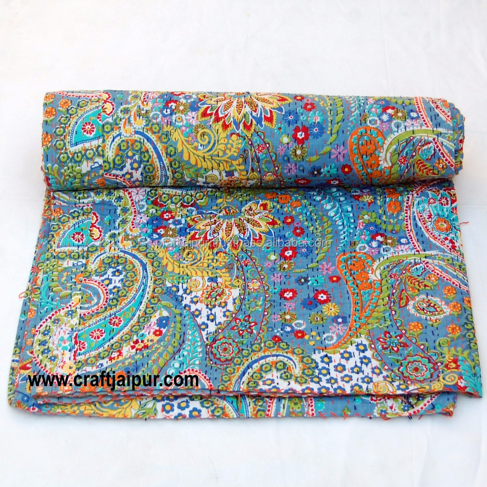 Оптовая продажа, Хлопковое одеяло kantha, рождественское винтажное покрывало