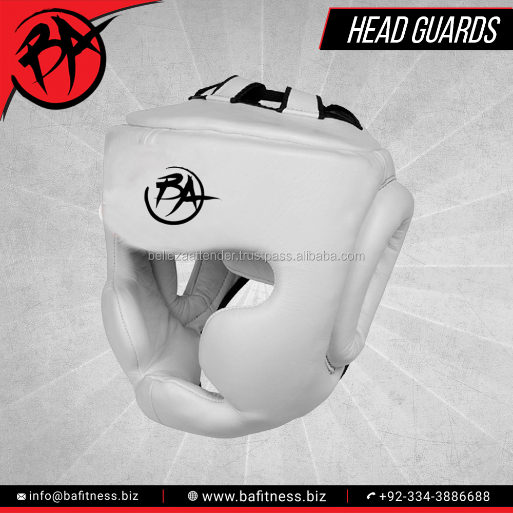 Boxing Head Guard Cow Hide Leather Head Guard Helmet Boxing Martial Arts Gear Protector Kick Training