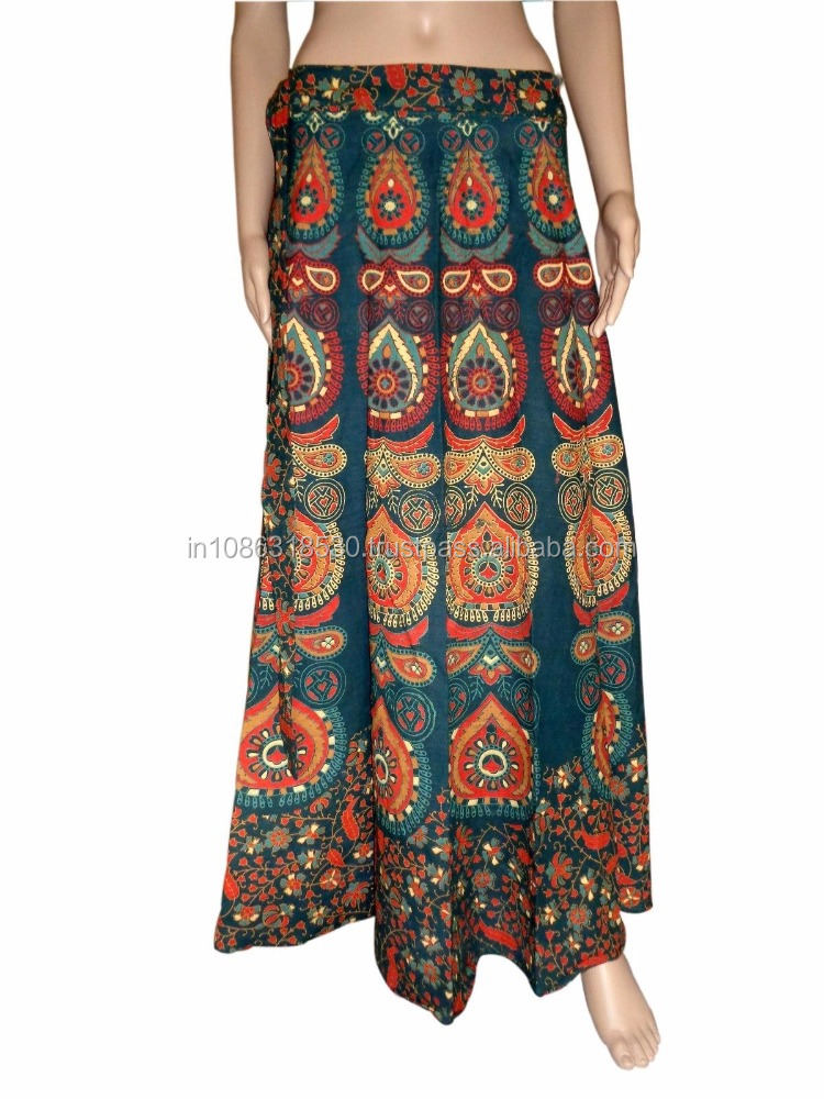 Wraparound Hippie Boho Gypsy mandala Cotton Wrap Around Skirt Indian Cotton Designer Printed Animals Dress Hippie Boho Women