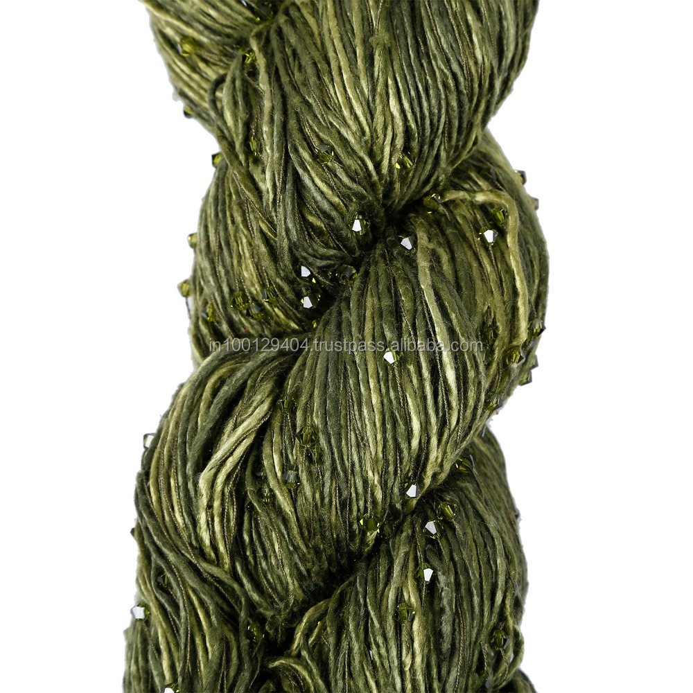 Fancy Silk Yarn with crystal`
