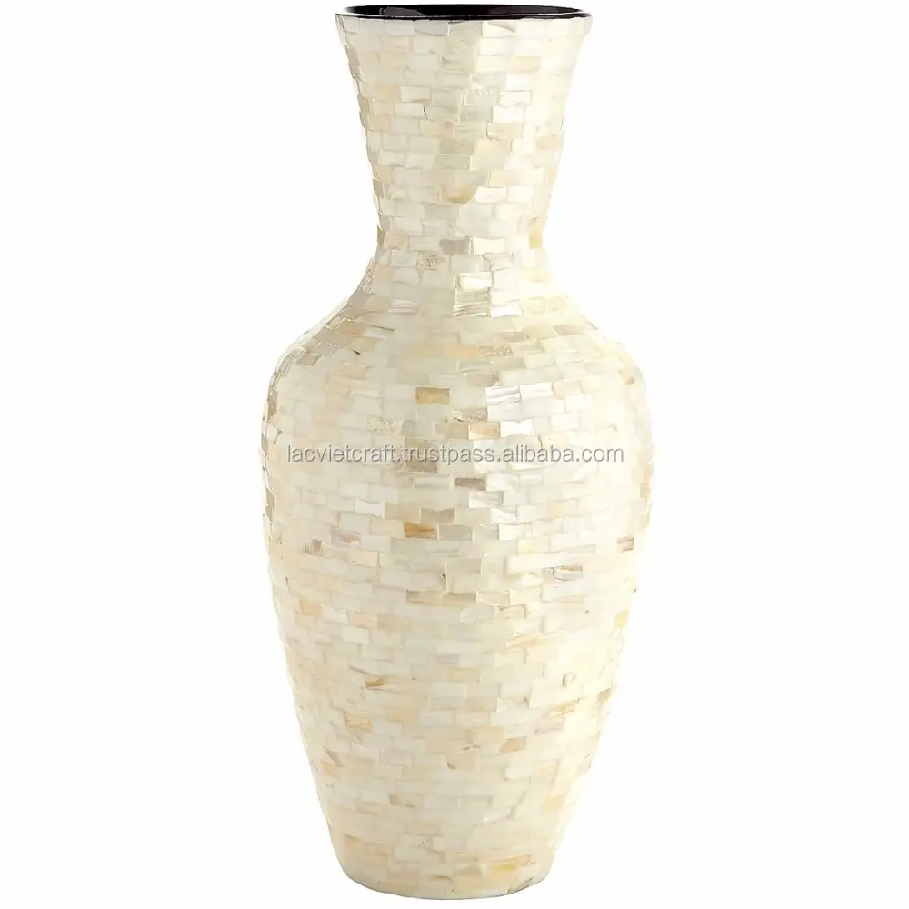 High quality best selling eco friendly Natural Handicraft mother of pearl floor vase from Vietnam