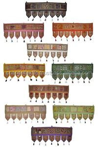 Vintage Embroidered Door Hanging Indian Handmade Cotton Mirror Work Toran Window Valance Topper Toran door hanging wholesale Lot