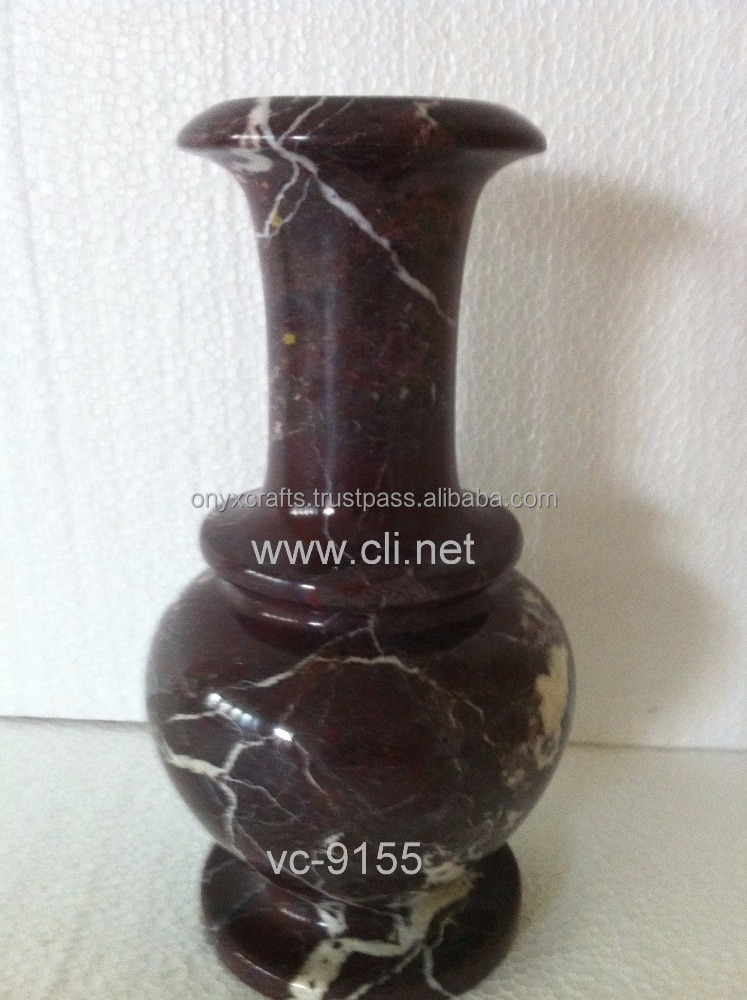 Red Zebra Marble Stone Vases