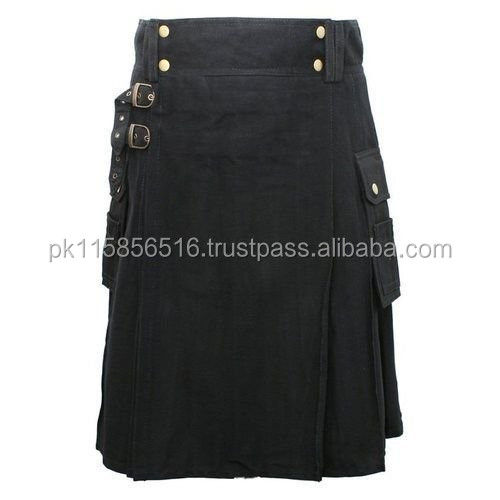 Мужские черные тяжелые утилиты Kilt