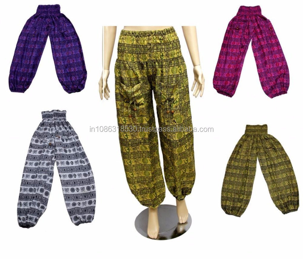 Om wonderful Unisex Harem Gypsy Aladdin Pants Indian Yoga Hippie Boho Ali baba Elastic Trousers Men/Women wholesale lot