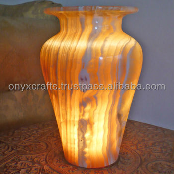 Vase Shaped Onyx Stone Lamps for Home Decor
