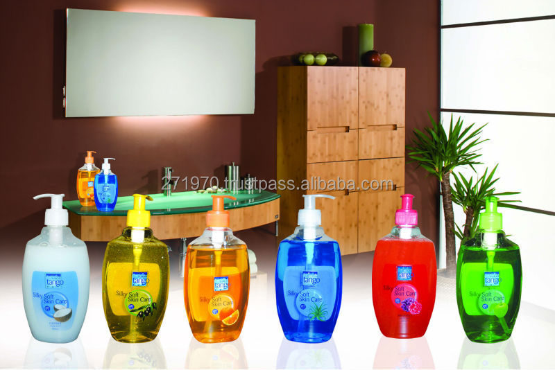 Orange hand washing liquid soap