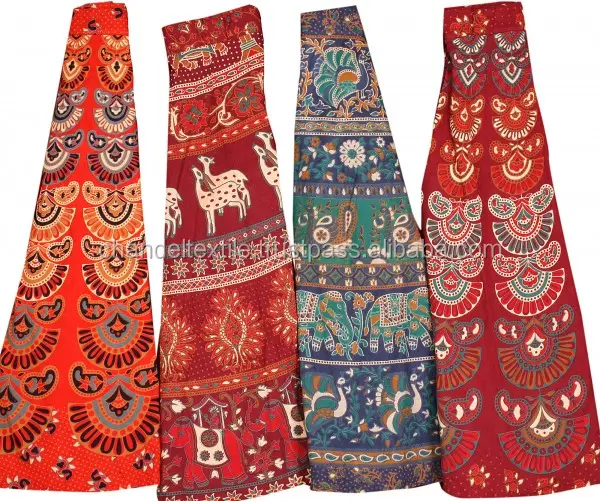 Indian Boho hippie Wrap around Skirt Bollywood Style wrap Around skirt cotton Printed Wraparound SkirtParty wear