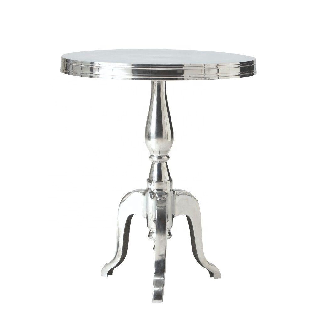 Antique Design Metal Silver Round Coffee table Decorated Side table Home & wedding furniture table Handicrafts