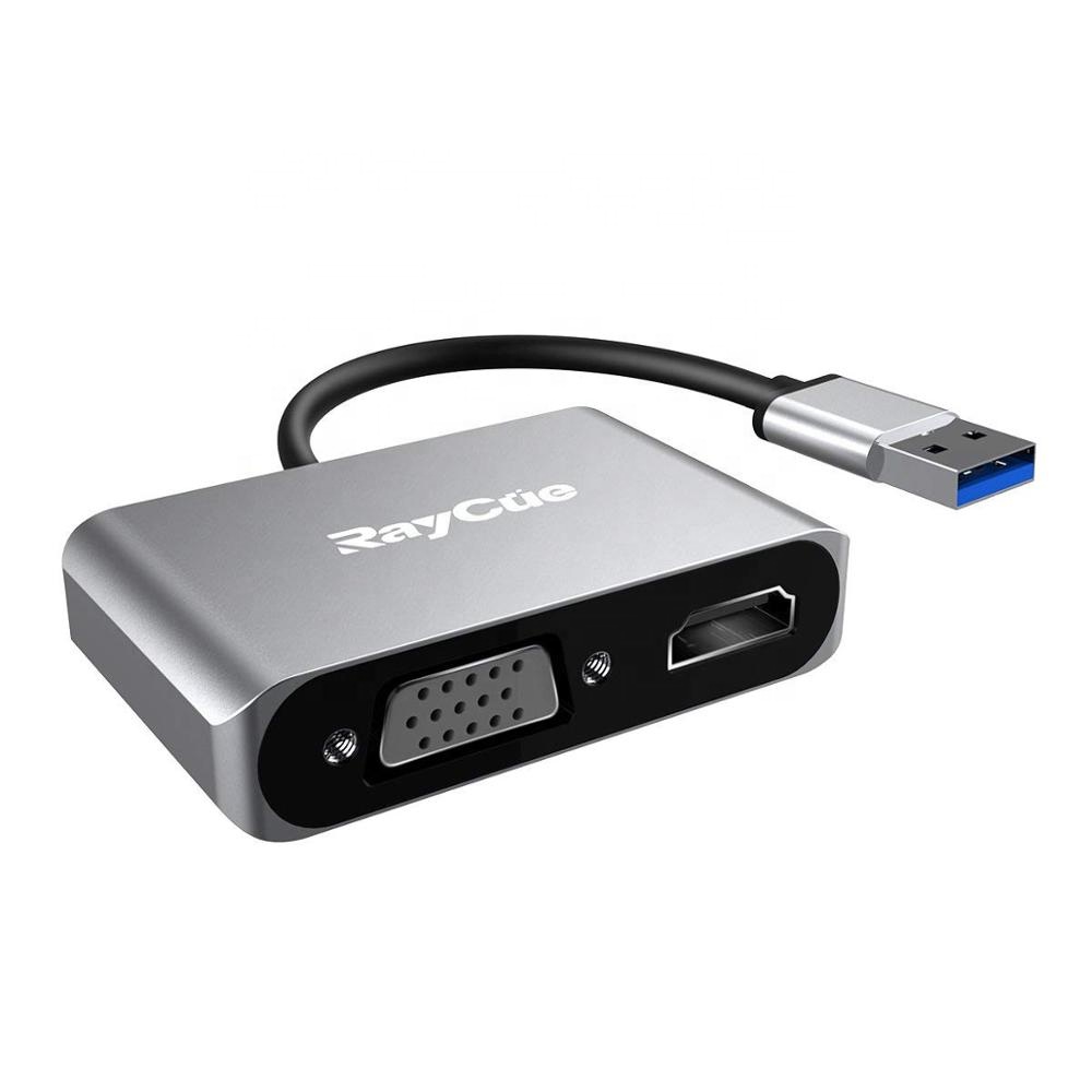 2 в 1 USB 3,0 для HD MI и VGA двойной дисплей адаптер для Windows 7/8/10