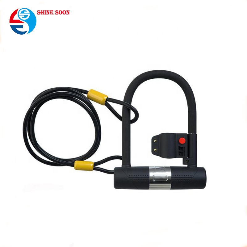 Bike U Lock with Mounting Bracket and 1200 MM Braided Steel Flex Cable with Shackle Strong and Heavy Duty Bicycle Lock
