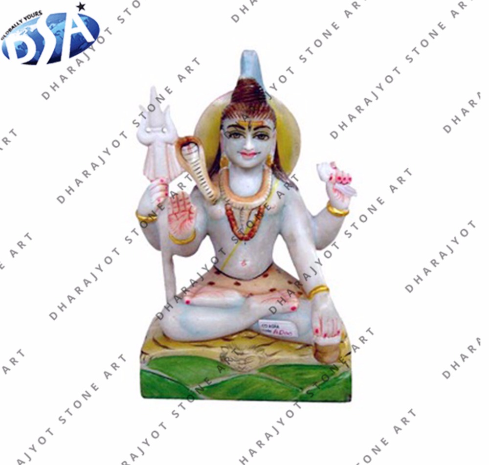 Декоративная белая мраморная статуя Shiva Moorti