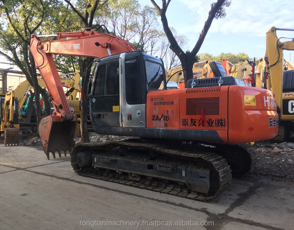 Рабочем состоянии 20 т Японский Б/у Hitachi ZX200 экскаватор для продажи в Шанхае сайта