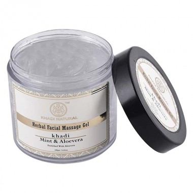 Массажный Гель для лица KHADI NATURAL, натуральный, мята и алоэ вера, травяной