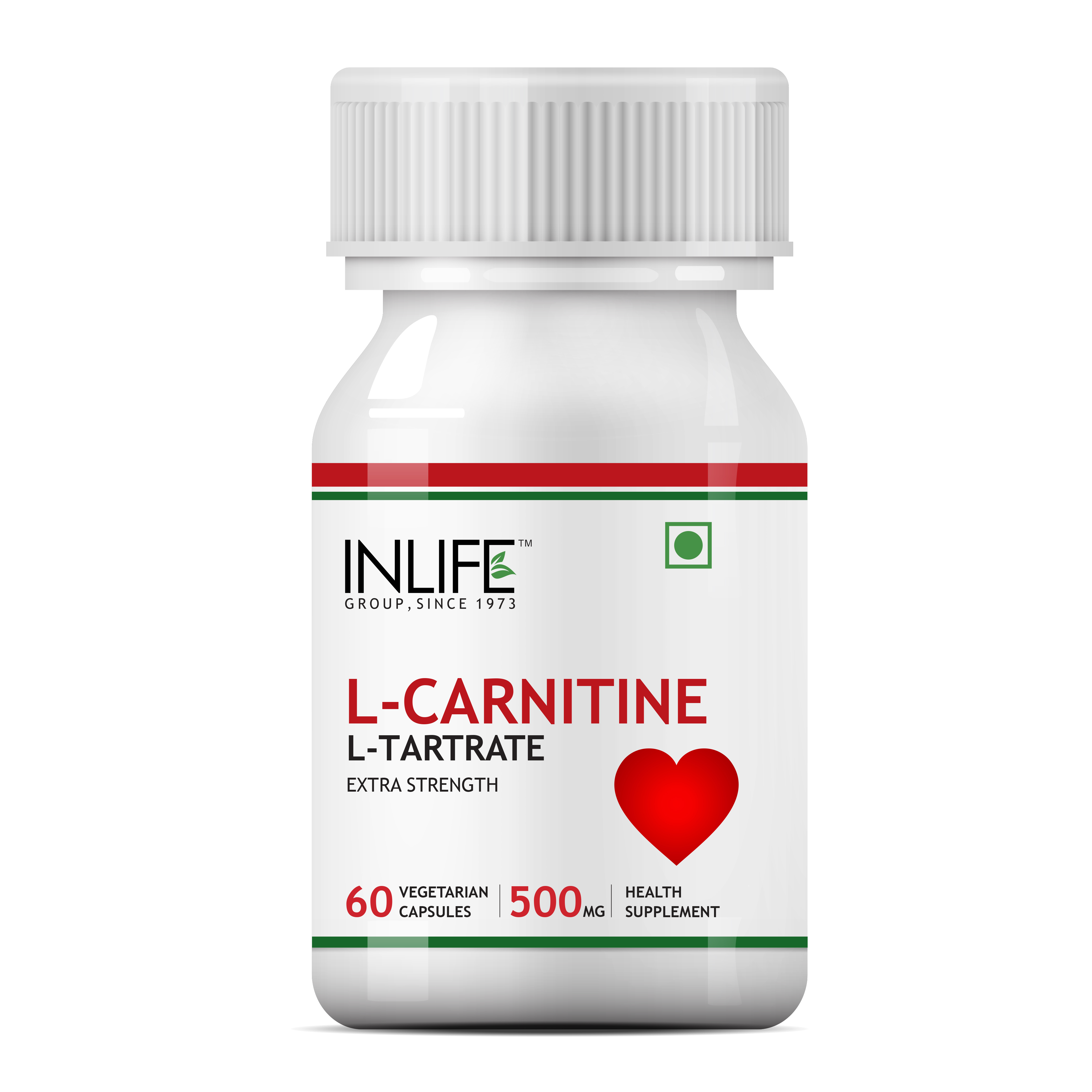 INLIFE л-карнитин L тартрат дополнение, 500 Mg - 60 вегетарианские капсулы GMP Сертифицированный объект