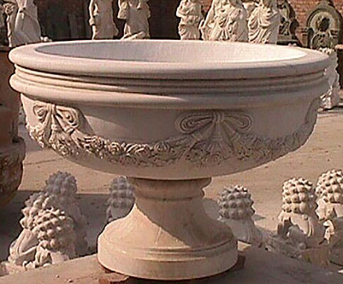 External Garden Decoration Carved Stone Bohemia Crystal Czech Republic Vase