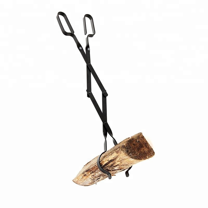 Strong Black 26" Long Fireplace Tong For Indoor Or Outdoor