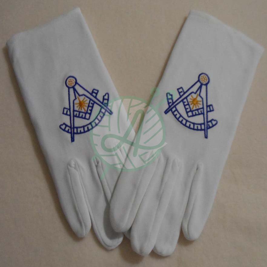 100% Cotton Masonic White Cotton with Past Master Symbol