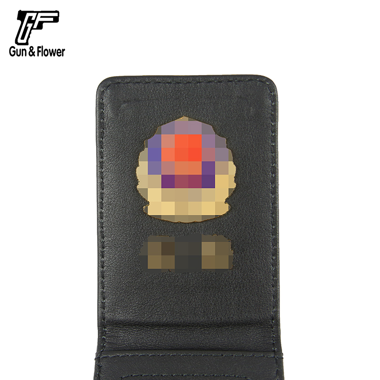 Кожаный двухстворчатый футляр для значков с ID window Police Badge Holder