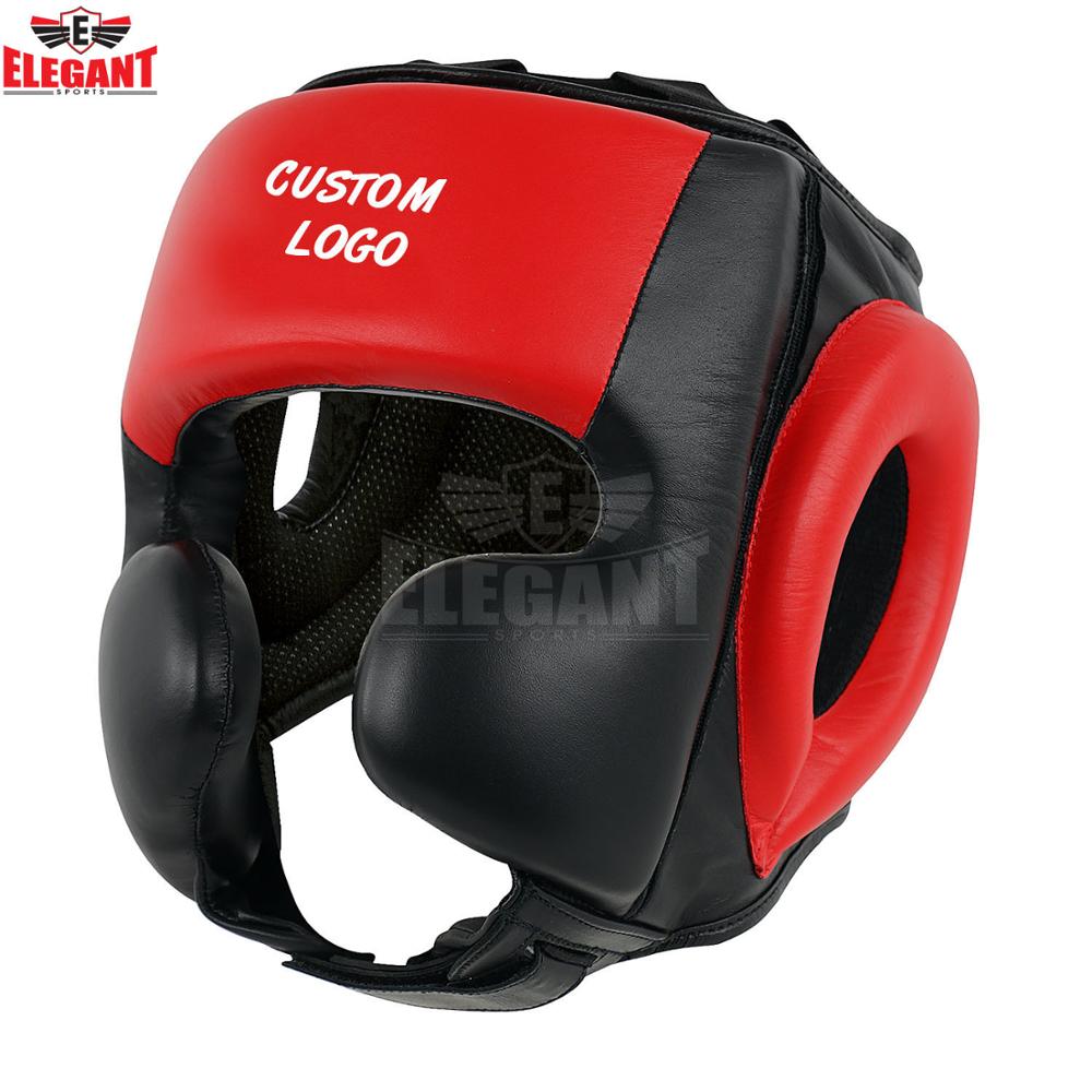 High Quality Genuine Leather Boxing Head Guard MMA Training Head Protector taekwondo head guard