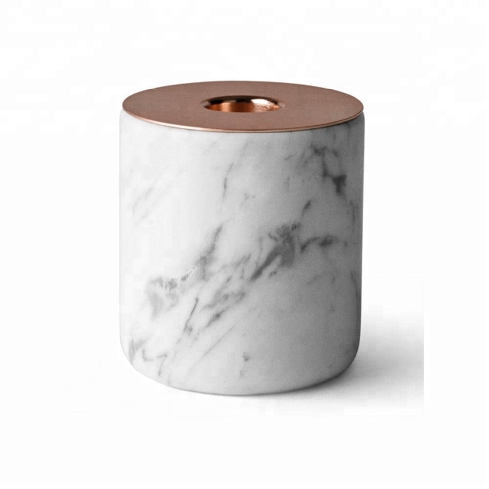marble jars with wooden lid wax candle jar