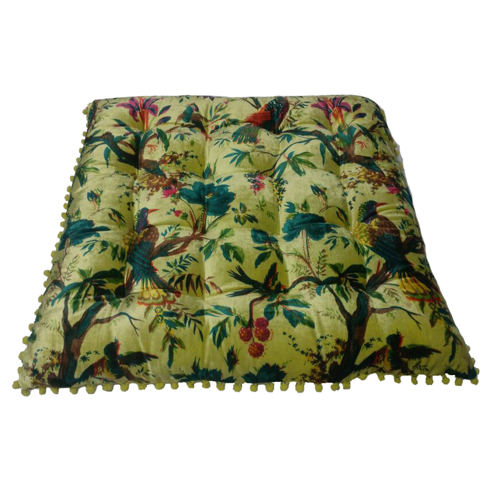 wholesale lot quantity cotton velvet bird printed chair pads