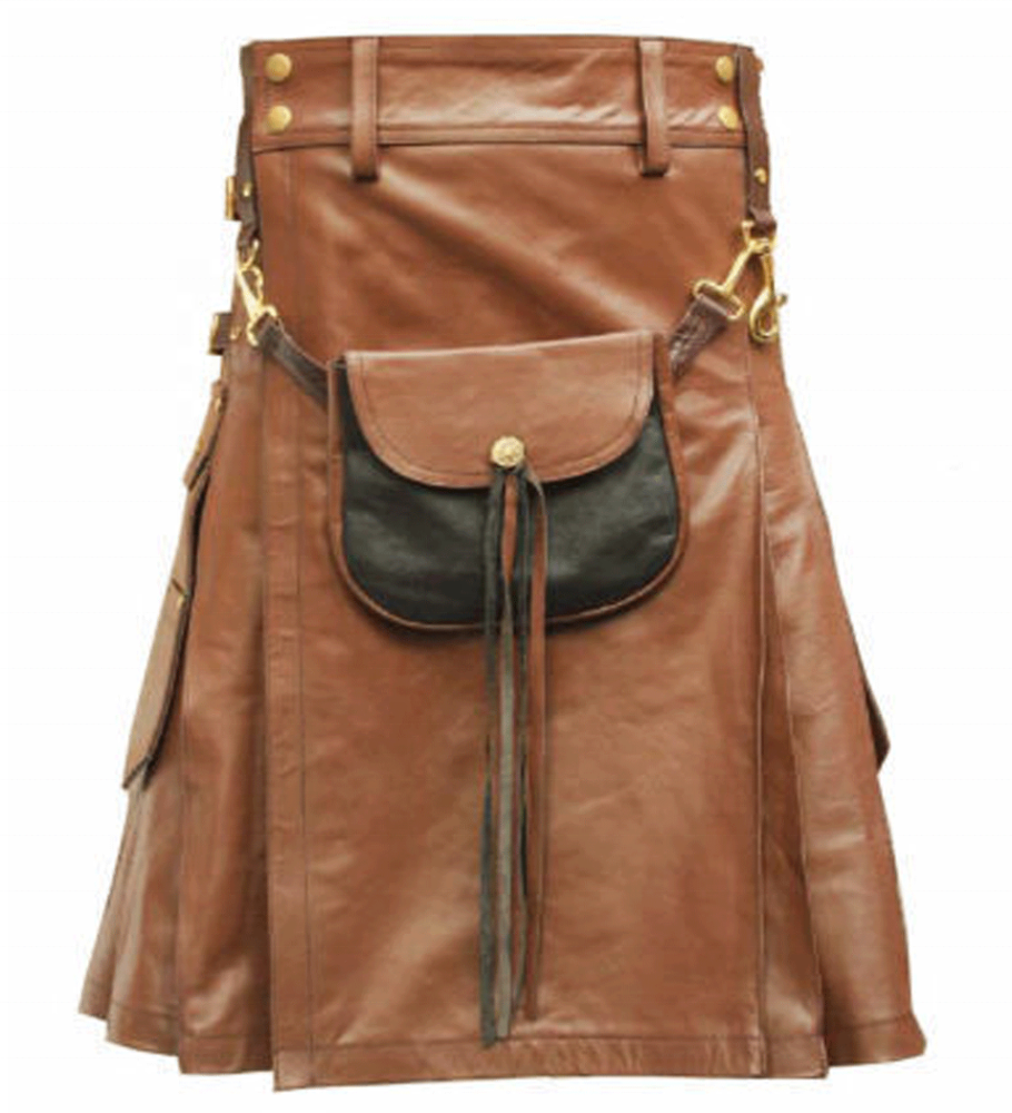 Utility Leather Kilt With Sporran